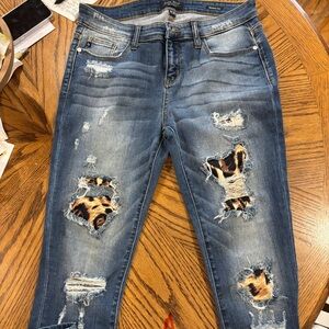 NEW leopard distressed Judy Blue jeans.
